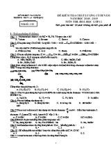 Bộ đề kiểm tra chất lượng cuối năm môn Hóa học Lớp 11 - Năm học 2018-2019 - Trường THPT Lý Tự Trọng